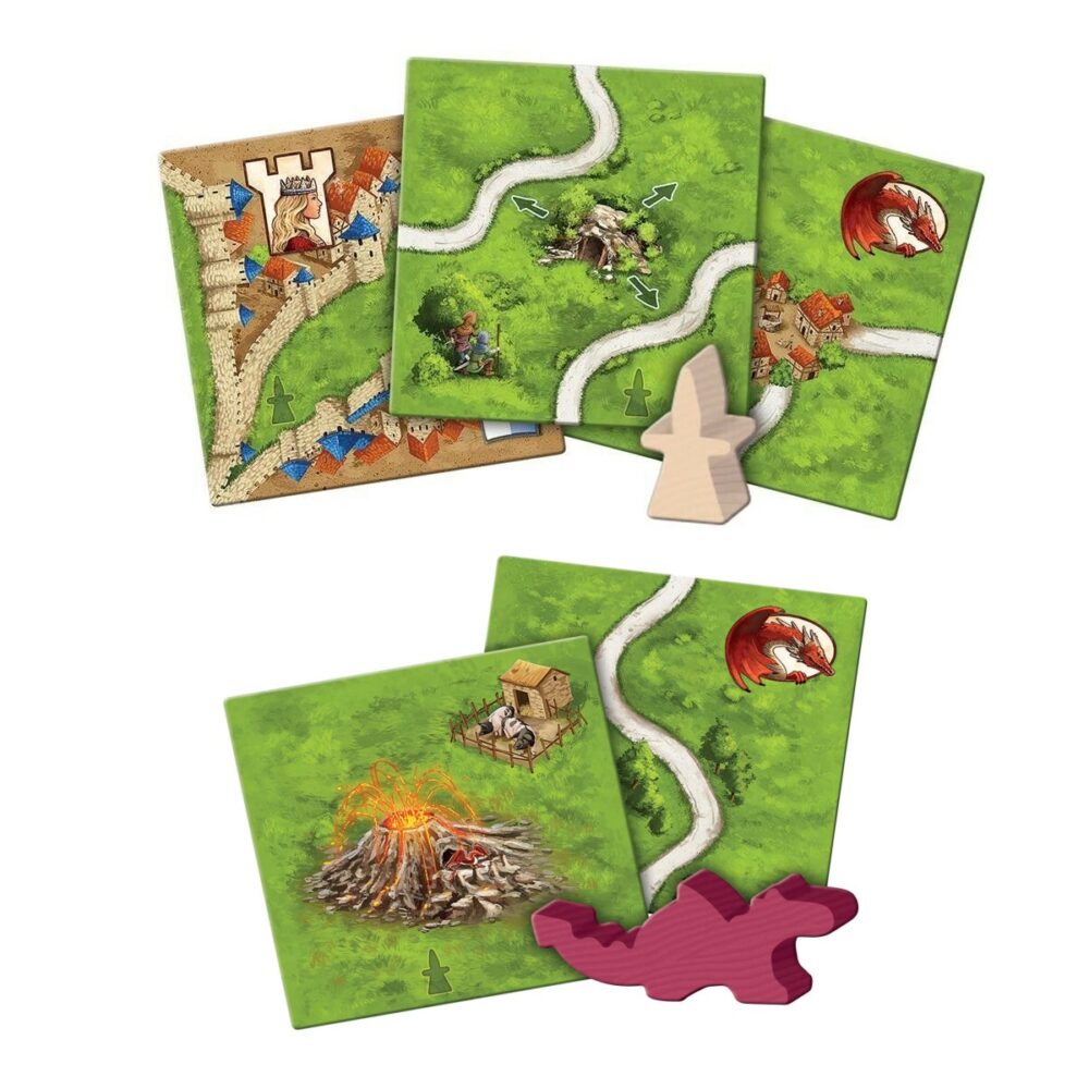 Carcassonne Expansion 3 Princess and Dragon Inside Of Box Tiles