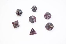 Dice Dark Glitter Set of 7 Purple Dice