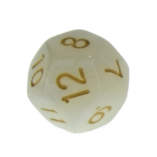 Dice Pearl White with Gold Digits Dice D12 x1