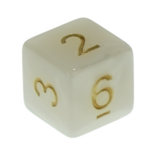 Dice Pearl White with Gold Digits Dice D12 x1 Image2