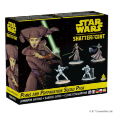 "Star Wars Shatterpoint Plans and Preparations pack featuring Jedi Master Luminara Unduli and Barriss Offee."