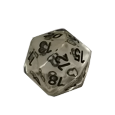 Dice Translucent Dice with Black Lettering D20 x1 Image2