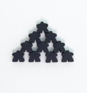 Meeples: Wooden Meeple 16mm Black x 30