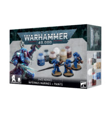 Warhammer 40k: Paints Set Infernus Marines box displaying miniatures and included paints