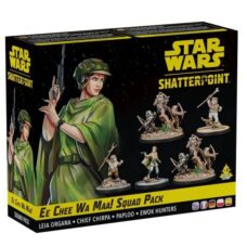 "Star Wars Shatterpoint Ee Chee Wa Maa pack featuring Leia Organa and Ewok characters."