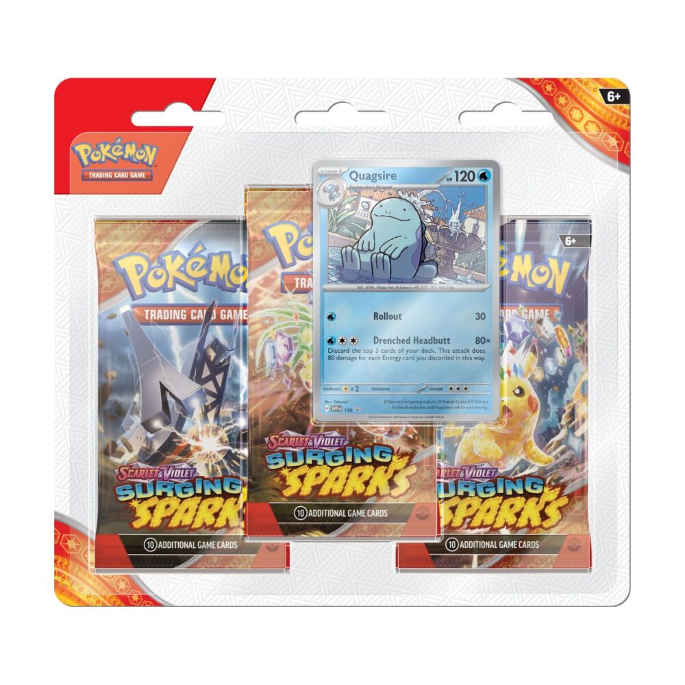 Pokémon TCG: Surging Sparks - Quagsire 3 Pack Display x 1