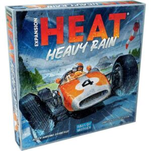 Image of Heat: Heavy Rain Expansion box featuring an orange sports car racing through puddles on a rain-soaked track.