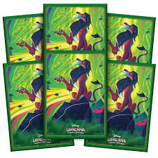 6 Sleeves from the packs of Disney Lorcana Azurite Sea Scar sleeves