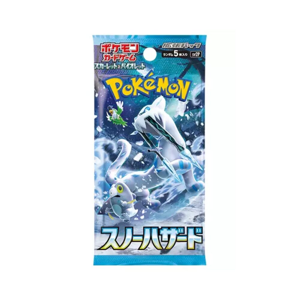 Pokémon: Snow Hazard (Japanese Language) Booster Pack x1 Overview Dive into the chilling depths of the Pokémon: Snow Hazard expansion with this Japanese-language booster pack! Part of the Scarlet & Violet TCG series, this set introduces powerful Pokémon from icy landscapes, including Chien-Pao ex and other frosty favorites. Each booster pack offers a chance to discover rare holo, EX, and secret rare cards, making it a must-have for collectors and competitive players alike. Game System Trading Card Game (Pokémon TCG) Language: Japanese Expansion: Scarlet & Violet – Snow Hazard Pack Type: Booster Pack Materials High-quality official Pokémon TCG cards Pack Contents 1 Booster Pack containing 5 random cards Potential for holo, EX, and ultra-rare cards Key Features Features Pokémon from the icy Snow Hazard expansion Includes a chance to pull powerful Chien-Pao ex and other rare cards Japanese edition, perfect for collectors and import enthusiasts Compatible with Japanese Pokémon TCG decks Officially licensed Pokémon TCG product