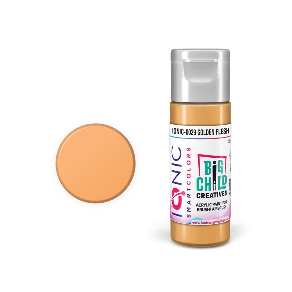 Ammo Ionic Golden Flesh paint bottle with a warm skin tone