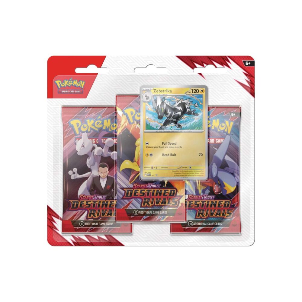 Pokémon TCG: Scarlet & Violet 10 - Destined Rivals 3-Pack Blister - Zebstrika [SOLD OUT]