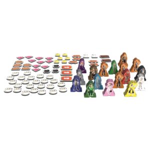 Wooden standees and tokens from Colt Express 10th Anniversary