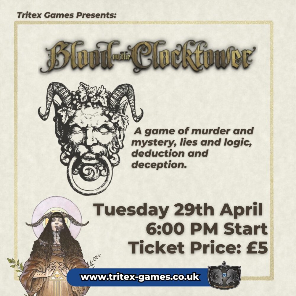 Event Ticket: Blood On The Clocktower - Tuesday 29th April