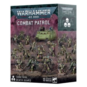 Combat Patrol Death Guard box showcasing Sholgor the Putrid leading the foul Death Guard forces