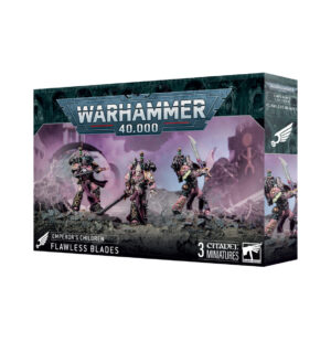 Flawless Blades box for Warhammer 40,000, showing painted miniatures and unit name.